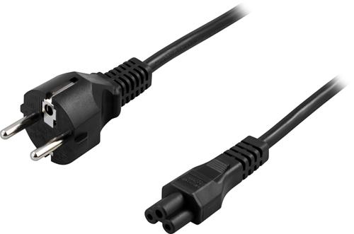 DELTACO device cable, power CEE 7/7 - power IEC C5, 0.2m, black (DEL-109C-20)