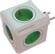 ALLOCACOC PowerCube Original Stikkontakt - 5xCEE 7/4, 1xCEE 7/7 tilkobling, barnesikrede kontakter, hvit/ grønn