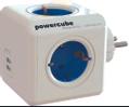ALLOCACOC POWERCUBE Original 4-Way 2xUSB Blå 4 strømutganger, 2x usb porter, automatsikring, jordet, barnesikring