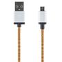 STREETZ USB-kabel, Tygklädd, Typ A ha - Typ Micro B, 1m, orange