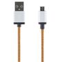 STREETZ USB-kabel,stofbeklædt, Type A han - Type Micro B, 1m, orange