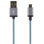 STREETZ USB-synk-/ latauskaapeli,  USB Micro B ur, 1m, sininen