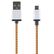 STREETZ USB-kabel,  Tygklädd, Typ A ha - Typ Micro B, 2m, orange