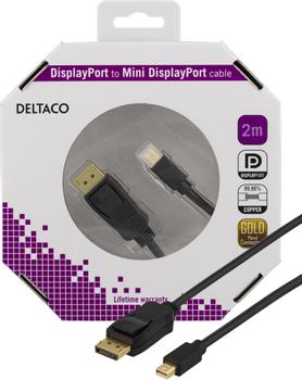 DELTACO Displayport til Mini Displayport 2m Skjermkabel (DP-1121-K)