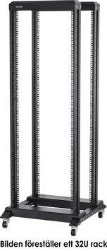 TOTEN 19-DR6637,  19" golvstativ på hjul, 37U, 600x600mm,  omonterat,  sv (DR66379001)