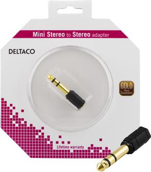 DELTACO Audio adapter, 6.3mm male - 3.5mm stereo female, Black (AD-1-K)