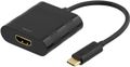 DELTACO USB 3.1 till HDMI adapter, USB typ C hane - HDMI hon