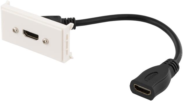 DELTACO Uttagspanel,  1xHDMI, 0,2m, vit (VR-315)