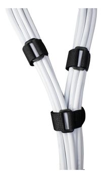 DELTACO Hook and loop fastener cable ties , 20x180mm, 10-pack, black (CM10S)