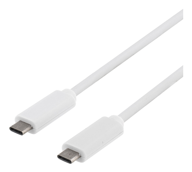 DELTACO USB 3.1 cable, Gen 1, Type C - Type C, 1m, white (USBC-1059)