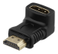 DELTACO HDMI adapter, 19-pin hook, female, angled, black
