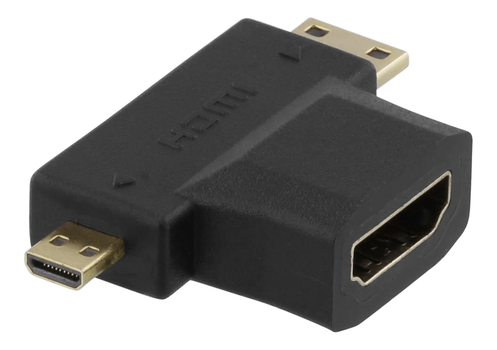 DELTACO HDMI adapter, HDMI FM to mini HDMI M and micro HDMI M (HDMI-22G)