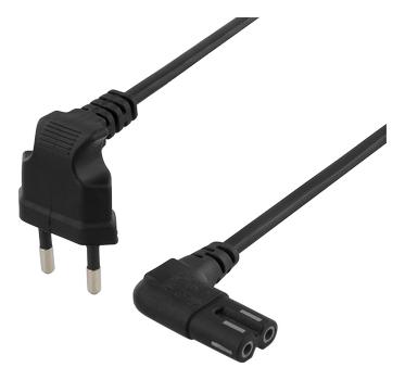 DELTACO Europlug (power CEE 7/16) (male) - Power IEC 60320 C7 Black 2m (DEL-109BM)