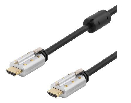 DELTACO HDMI cable, lockable, HDMI High Speed with Ethernet, 1.5 (HDMI-6111)