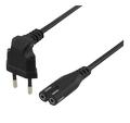 DELTACO Europlug (power CEE 7/16) (male) - Power IEC 60320 C7 Black 3m