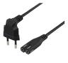 DELTACO Europlug (power CEE 7/16) (male) - Power IEC 60320 C7 Black 3m