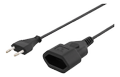 DELTACO Europlug (power CEE 7/16) (male) - Power IEC 60906-1 (female) Black 1m