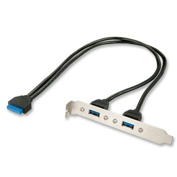 LINDY USB 3.0 Slotblech-Adapter  2xUSB 3.0 Typ A an 20 pol. IDC (33096)