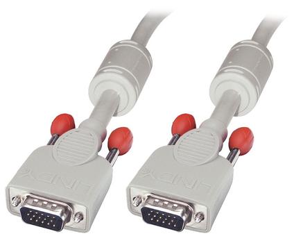 LINDY VGA Kabel M/M, cool grey 3m  HD15 M/M, DDC-fähig (36343)