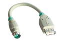 LINDY USB - PS/2 Port Adapter PS/2 cable 0.15 m USB-A FM 6-Pin Mini DIN M Grey