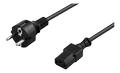 DELTACO grounded power cable, CEE 7/7 to IEC 60320 C13, 10m, black