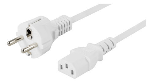 DELTACO Power CEE 7/7 (male) - Power IEC 60320 C13 White 10m (DEL-111NV)