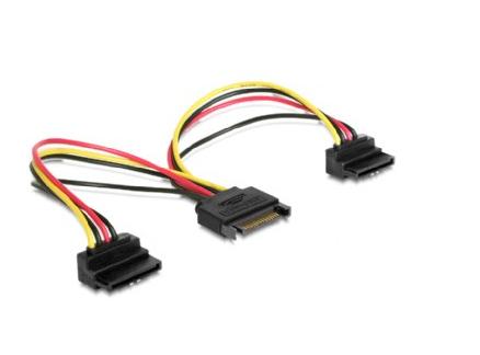 GEMBIRD 15 pin Serial ATA strøm (female) - 15 pin Serial ATA strøm (male) Sort 15cm  (CC-SATAM2F-02)