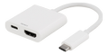 DELTACO USB-C - HDMI, USB 3.1 Gen 1, 3840x2160, USB-C fe 3A 60W, white