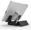 COMPULOCKS Universal Tablet Holder with Coiled Cable Lock - Ställ - för surfplatta - låsbar - höggradig aluminium - svart - skrivbord