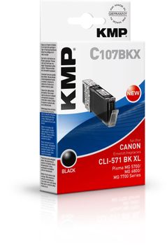 KMP Patrone Canon CLI-571 BX XL    comp. ph.black pigm. C107BPIX (1568,0001)