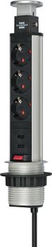 BRENNENSTUHL Tower Power Bord 3 x CEE 7/4, 2 USB (1396200013)