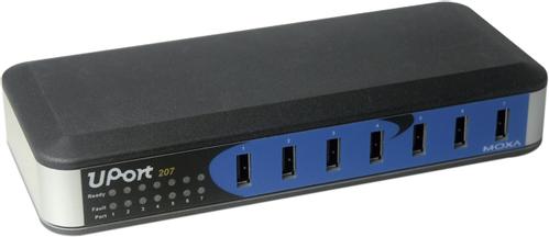 MOXA USB 2.0 hubi teolliseen käyttöön 7 porttia, virtasovitin (UP-207)