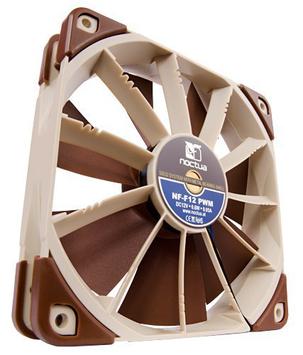 Noctua NF-F12-PWM Stillegående 120mm vifte 120 x 120 x 25 mm, 300~1500 RPM, 74.3~93.4 m³/h, 18, 6~22, 4dBA,  4-pin PWM (NF-F12-PWM)