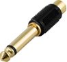DELTACO multimedia adapter, RCA female to 6.3mm male, mono