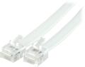 DELTACO modular cable, 6P6C (RJ12) to 6P6C (RJ12), 2m, white