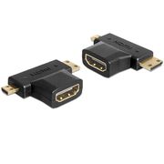 DELOCK HDMI-adapter, 19-p -> Mini-HDMI/Micro-HDMI