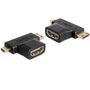 DELOCK Adapter HDMI-A Buchse/HDMI-C/HDMI-D Stecker