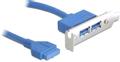 DELOCK intern kabel för USB 3.0, IDC20 ha - 2xUSB 3.0 A ho, 0,4m, blå