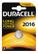 DURACELL knappcellsbatteri, CR 2016, Lithium, 3V, 1-pack
