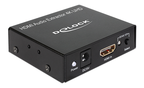 DELOCK HDMI Stereo/ 5.1 ljud omvandlare,  UltraHD, stereo, S/PDIF, svart (62692)