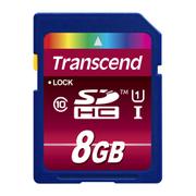 TRANSCEND 8GB SDHC Class10 UHS-I Card (Alt. TS8GSDHC10U1)