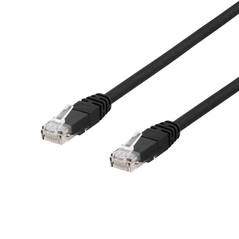 DELTACO U / FTP Cat6a patch cable, LSZH, 0.5m, black (TP-60SAU)