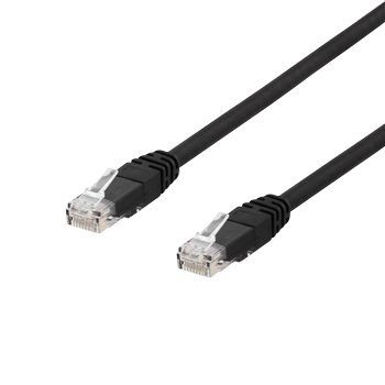 DELTACO U/UTP Cat6a patchkabel,  LSZH, 0,3m, Black (TP-603SAU)