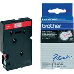 BROTHER TC-tape / 9mm / Rød tekst / Hvid tape (TC292)