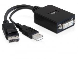 DELOCK Adapter DisplayPort 20pin + USB2.0 -> DVI 2 (61855)