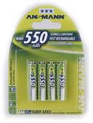 ANSMANN 1x4 Akku NiMH Micro 550 mAh