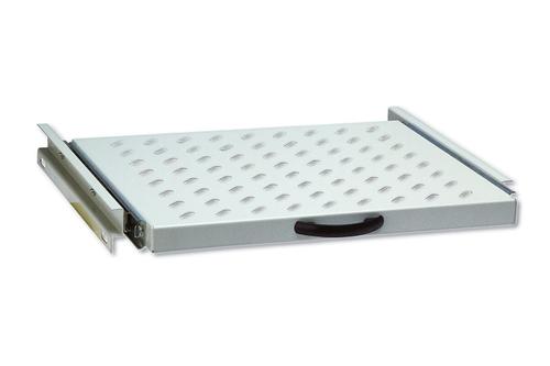 DIGITUS 1U extendible shelf for 600 mm depth racks 40x485x368 mm up to 25 kg grey (RAL 7035) NS (DN-19 TRAY-2-600)