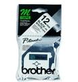BROTHER 12mm Black On White Tape (Blister)