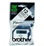 BROTHER M-tape/MK-tape, 12mm., sort tekst på hvid tape 