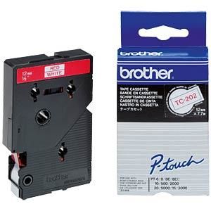 BROTHER Tape/12mm red on white gloss f P-Touch (TC-202)